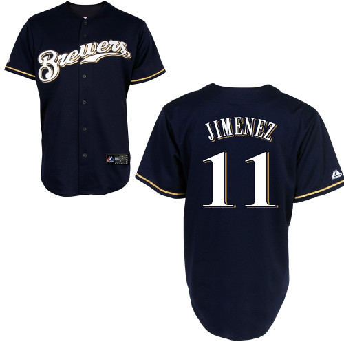 Luis Jimenez #11 mlb Jersey-Milwaukee Brewers Women's Authentic 2014 Navy Cool Base BP Baseball Jersey